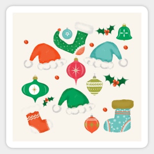 Retro Christmas gear Sticker